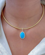 Turquoise Diamond Pendant