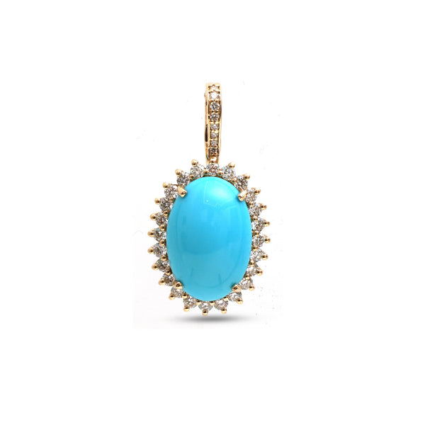 Turquoise Diamond Pendant