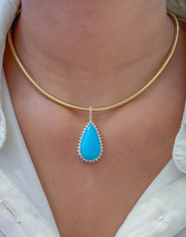 Turquoise Diamond Pendant
