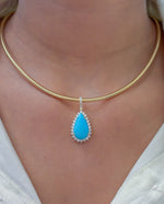 Turquoise Diamond Pendant