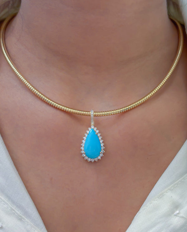 Turquoise Diamond Pendant