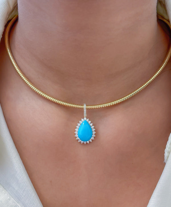 Turquoise Diamond Pendant