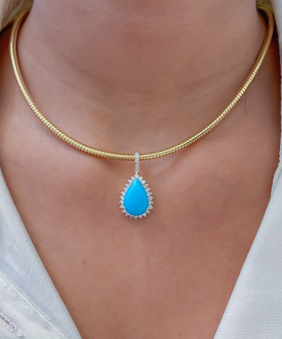 Turquoise Diamond Pendant