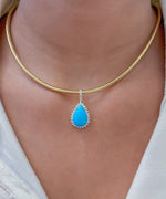 Turquoise Diamond Pendant