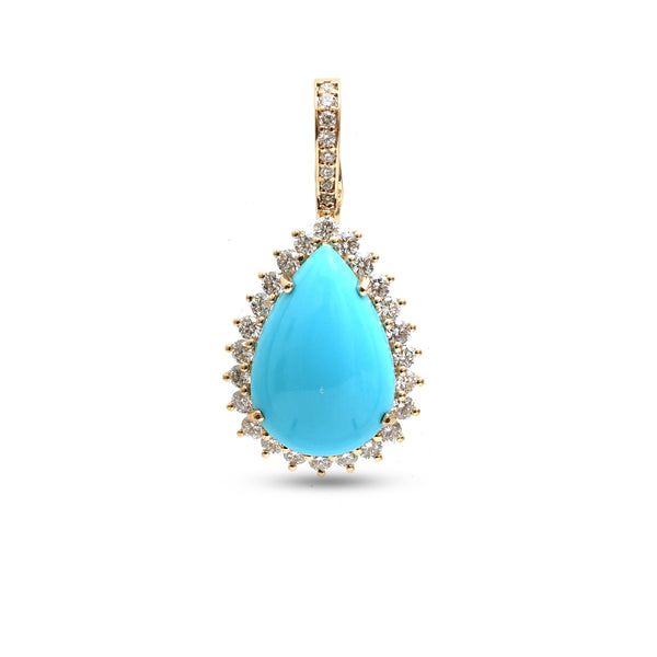 Turquoise Diamond Pendant