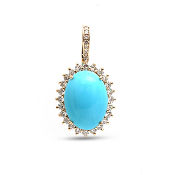 Turquoise Diamond Pendant
