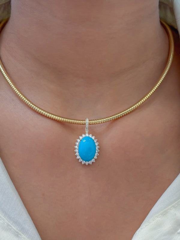 Turquoise Diamond Pendant
