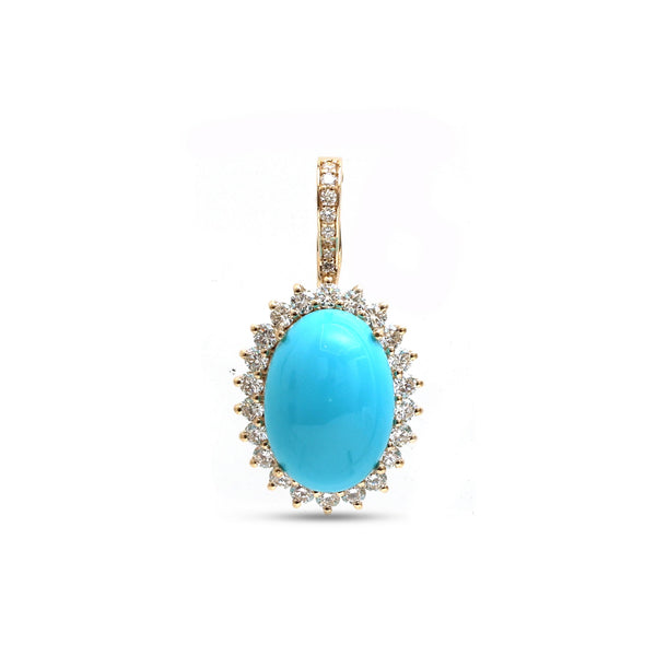 Turquoise Diamond Pendant