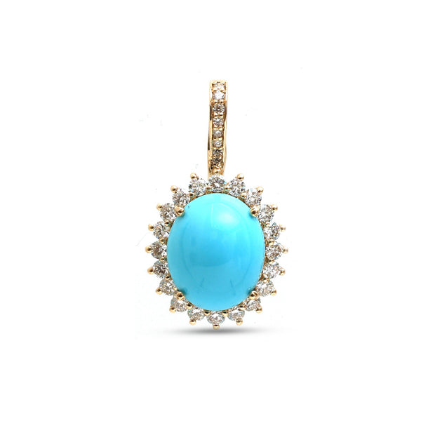 Turquoise Diamond Pendant