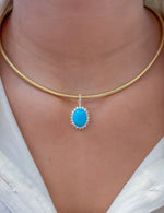 Turquoise Diamond Pendant