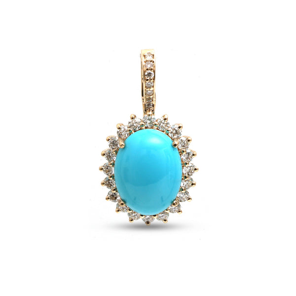 Turquoise Diamond Pendant