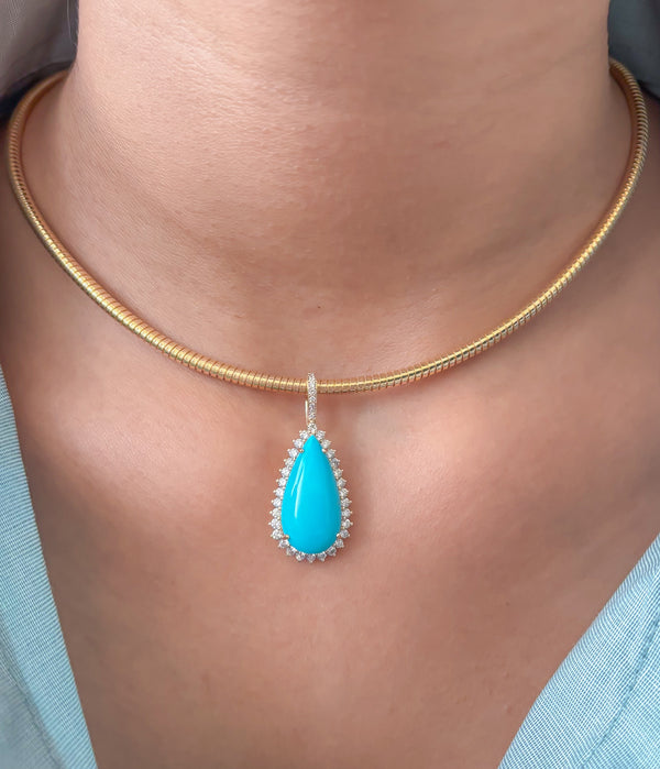 Turquoise Diamond Pendant