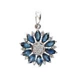 Blue Sapphire Diamond Pendant