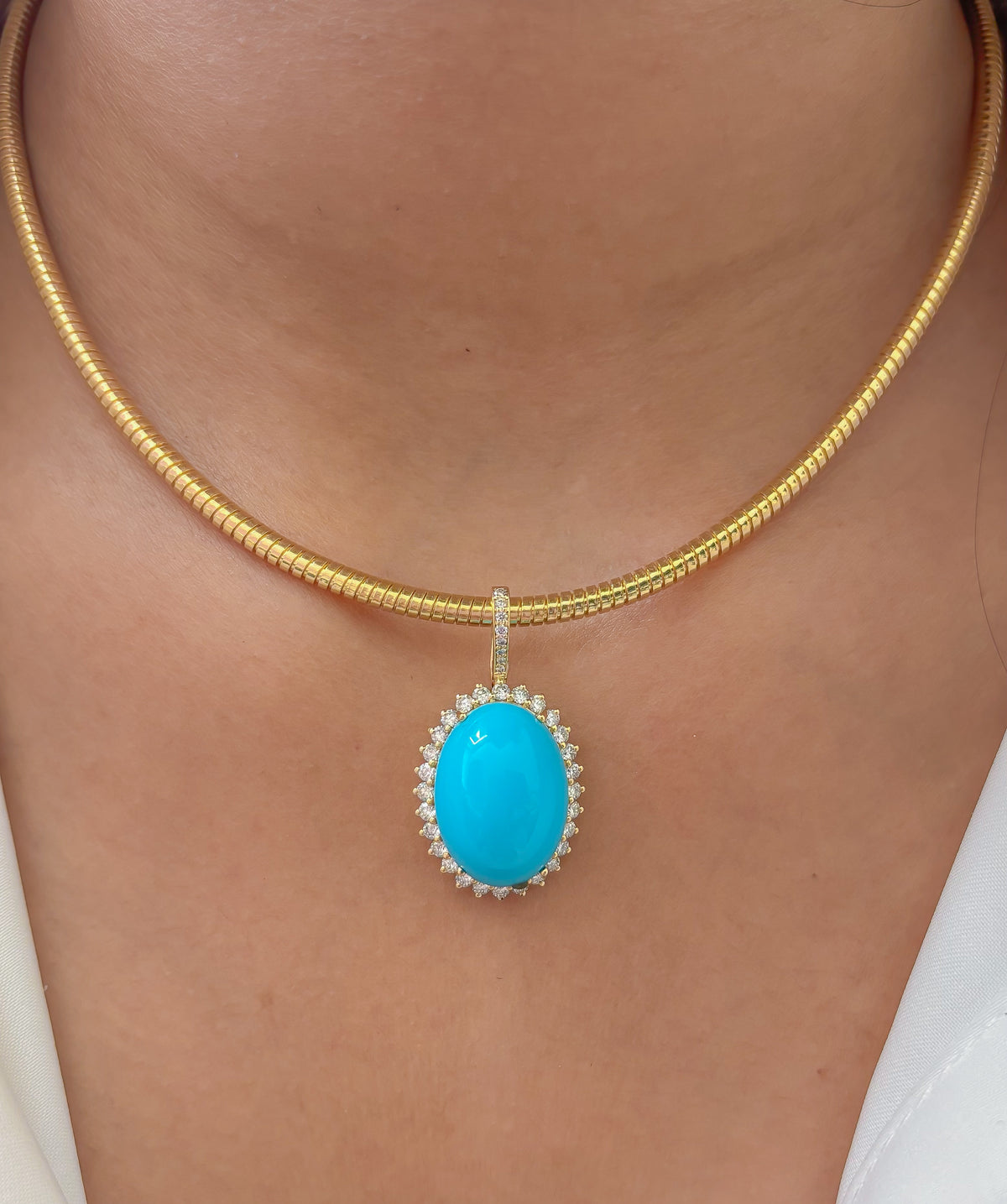 Turquoise Diamond Pendant