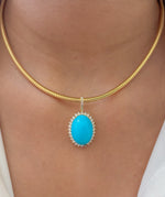 Turquoise Diamond Pendant