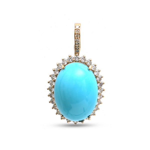 Turquoise Diamond Pendant