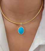 Turquoise Diamond Pendant