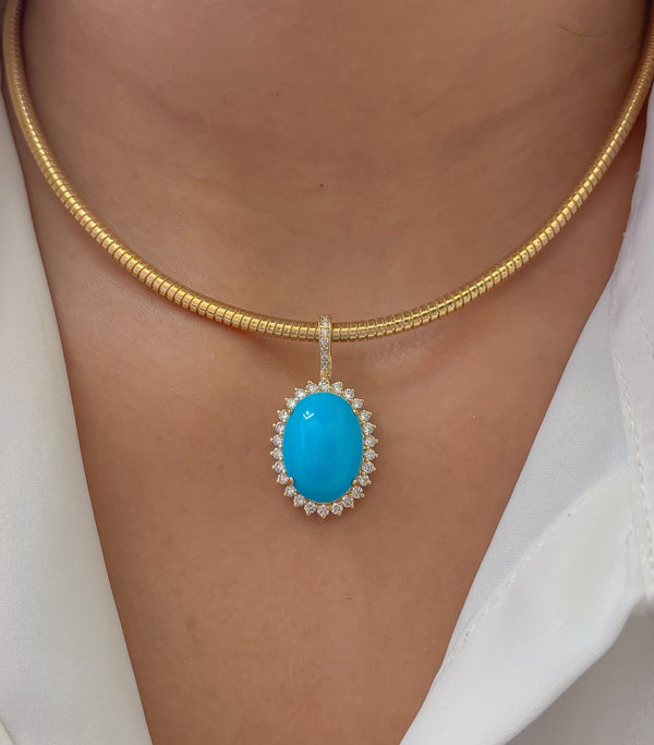 Turquoise Diamond Pendant