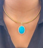 Turquoise Diamond Pendant
