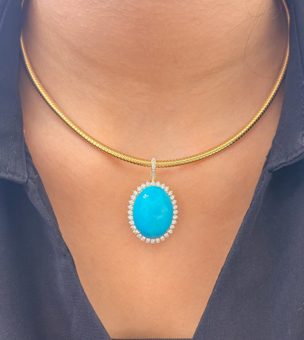 Turquoise Diamond Pendant