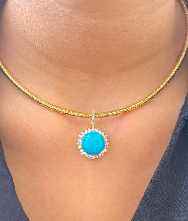 Turquoise Diamond Pendant
