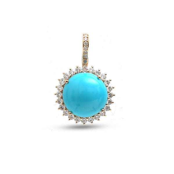 Turquoise Diamond Pendant