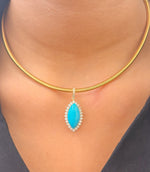 Turquoise Diamond Pendant