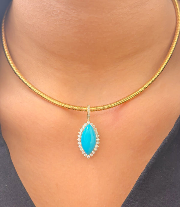 Turquoise Diamond Pendant