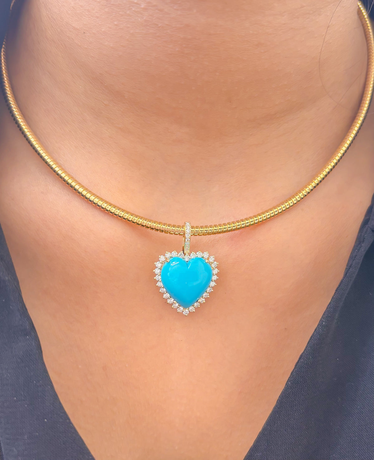 Turquoise Diamond Pendant