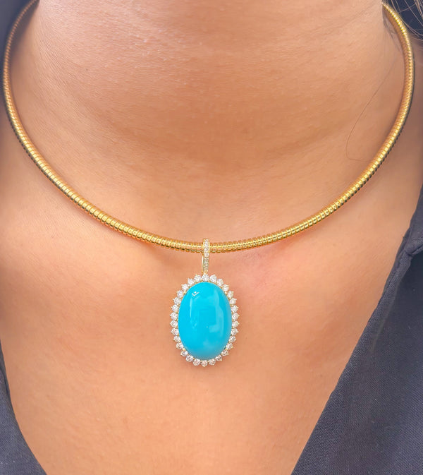 Turquoise Diamond Pendant