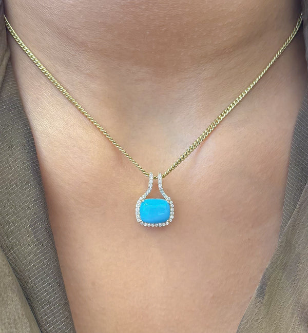 Turquoise Diamond Pendant
