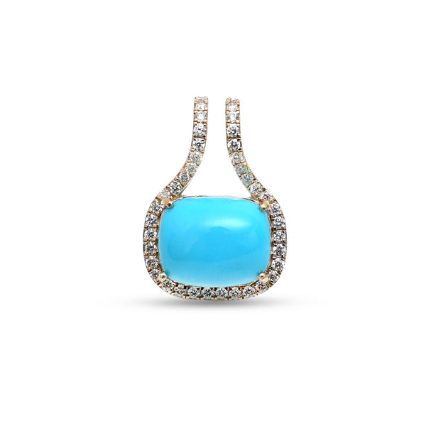 Turquoise Diamond Pendant