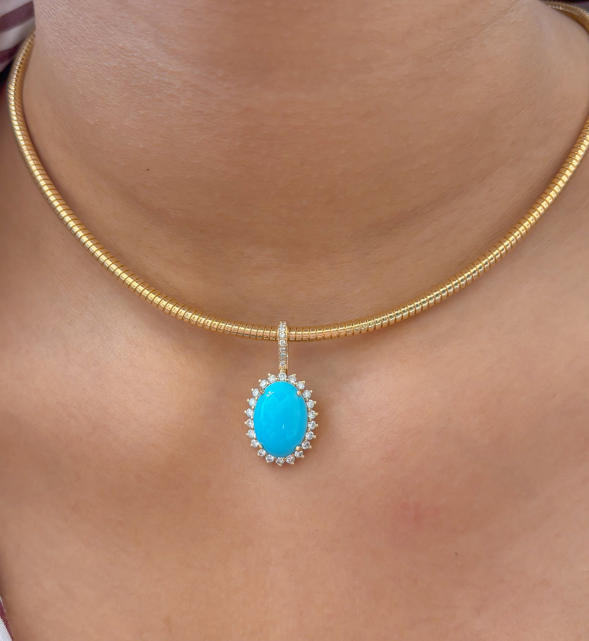 Turquoise Diamond Pendant