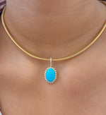 Turquoise Diamond Pendant