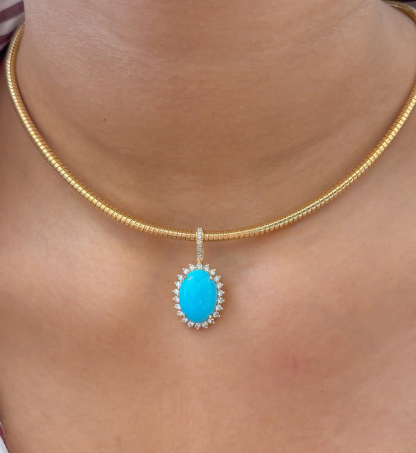Turquoise Diamond Pendant