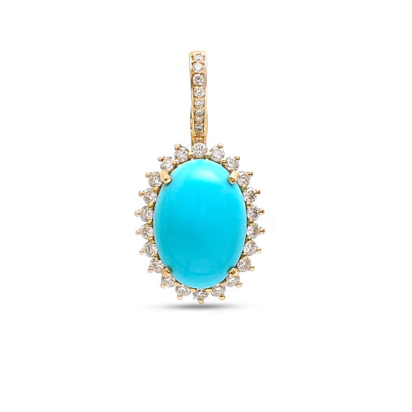 Turquoise Diamond Pendant