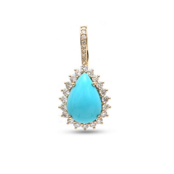 Turquoise Diamond Pendant