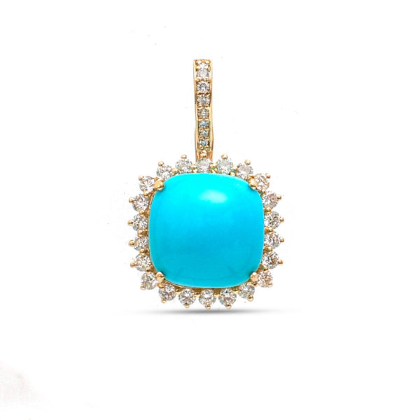 Turquoise Diamond Pendant