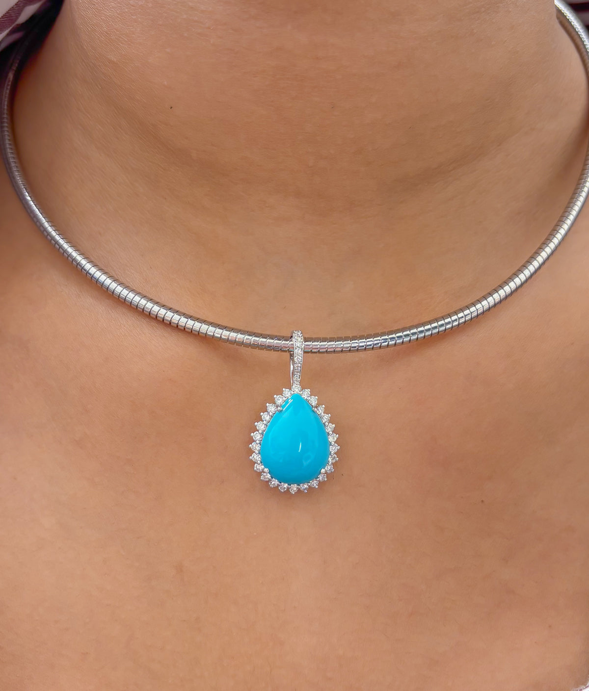 Turquoise Diamond Pendant