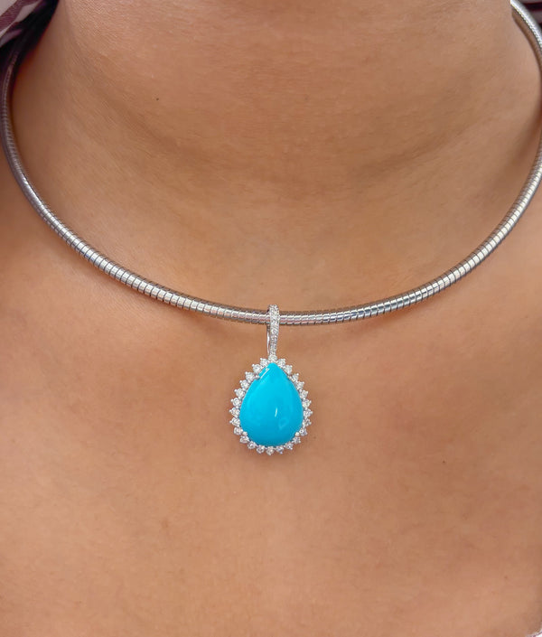 Turquoise Diamond Pendant