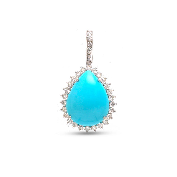 Turquoise Diamond Pendant