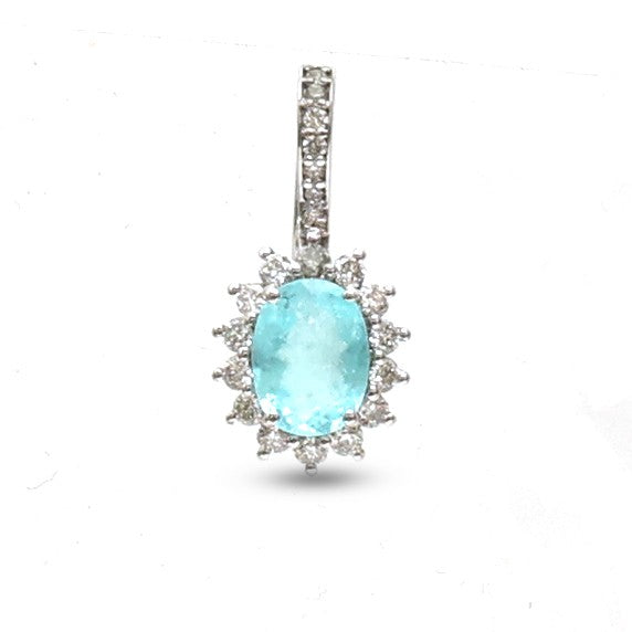 Paraiba Tourmaline Diamond Pendant