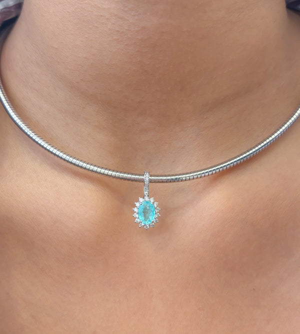 Paraiba Tourmaline Diamond Pendant