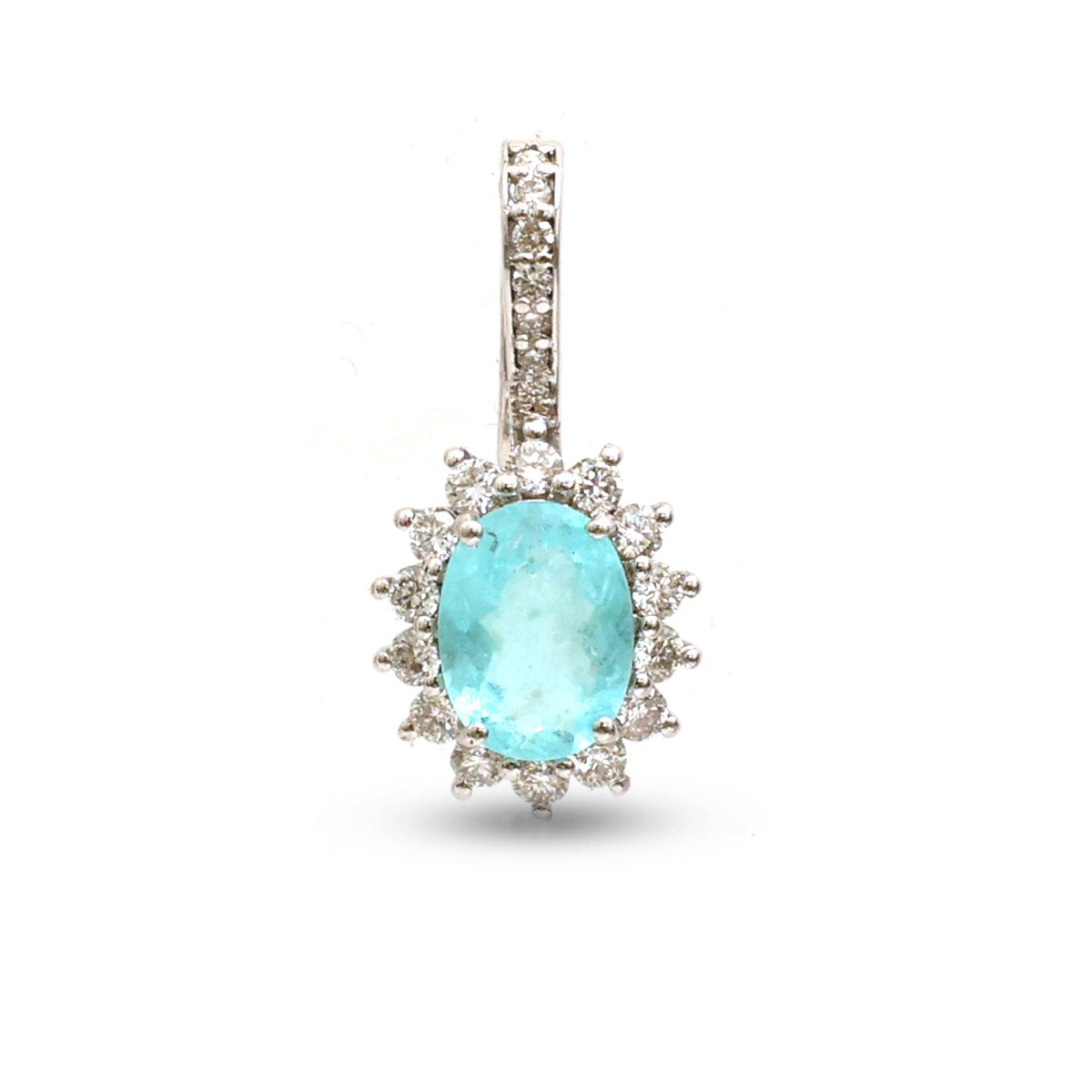 Paraiba Tourmaline Diamond Pendant