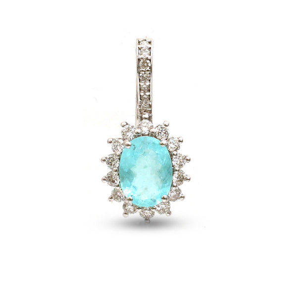 Paraiba Tourmaline Diamond Pendant