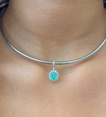Paraiba Tourmaline Diamond Pendant