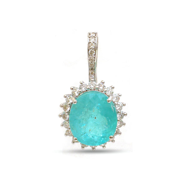 Paraiba Tourmaline Diamond Pendant