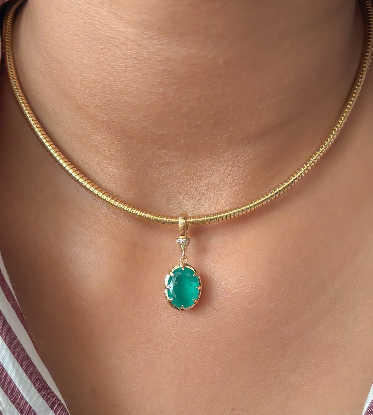 Emerald Diamond Pendant