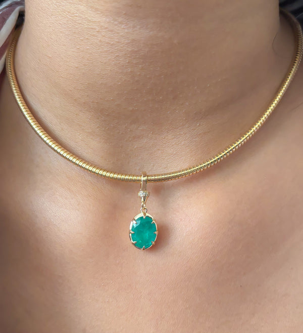 Emerald Diamond Pendant
