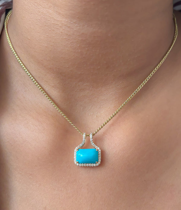 Turquoise Diamond Pendant